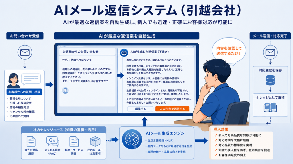 AIメール自動返信機能 - 引越業界の顧客対応効率化