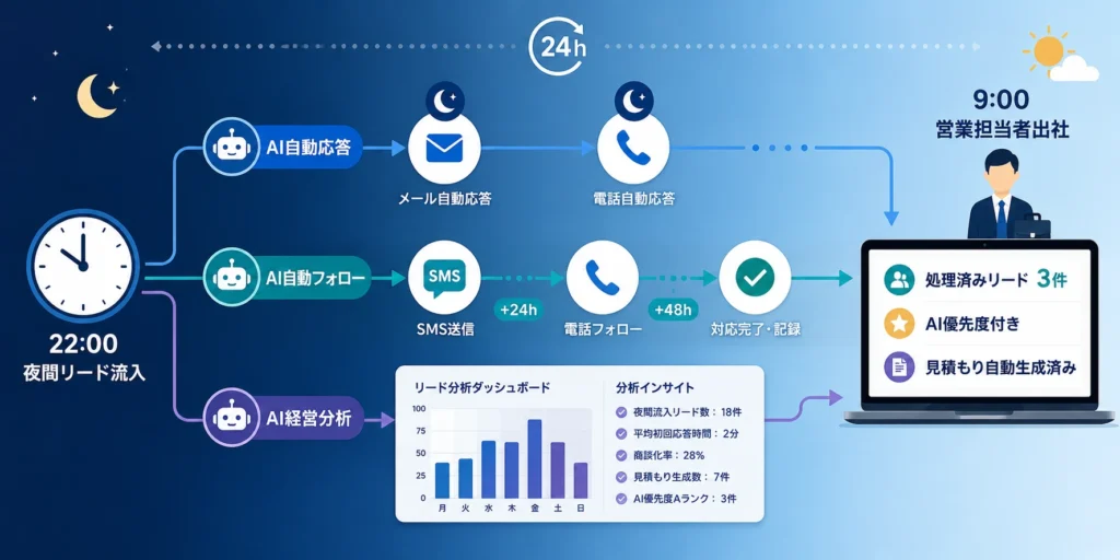 自前集客と成果報酬型の経営資源配分比較概念図
