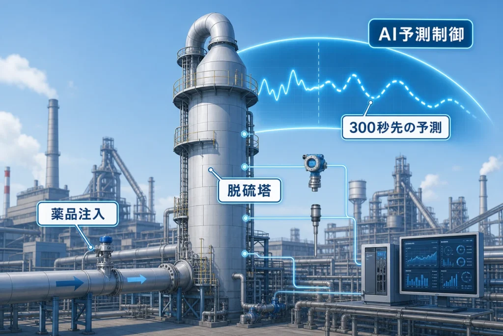 図1:脱硫AI予測制御の全体概要